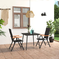 Set da Pranzo da Giardino 3 pz Nero e Marrone cod mxl 43913