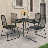 Set da Pranzo da Giardino 5 pz in Rattan PVC Nero 3060113