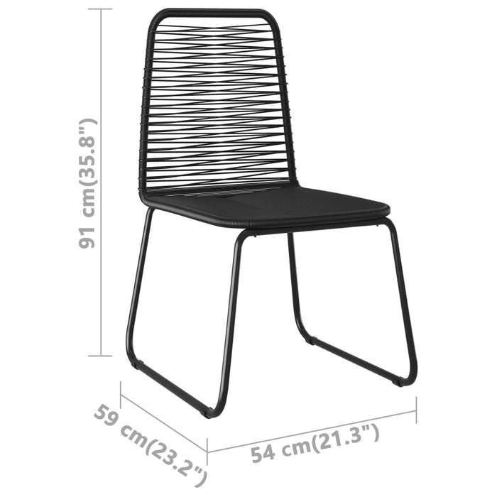 Set da Pranzo da Giardino 5 pz in Rattan PVC Nero e Marrone 3060126