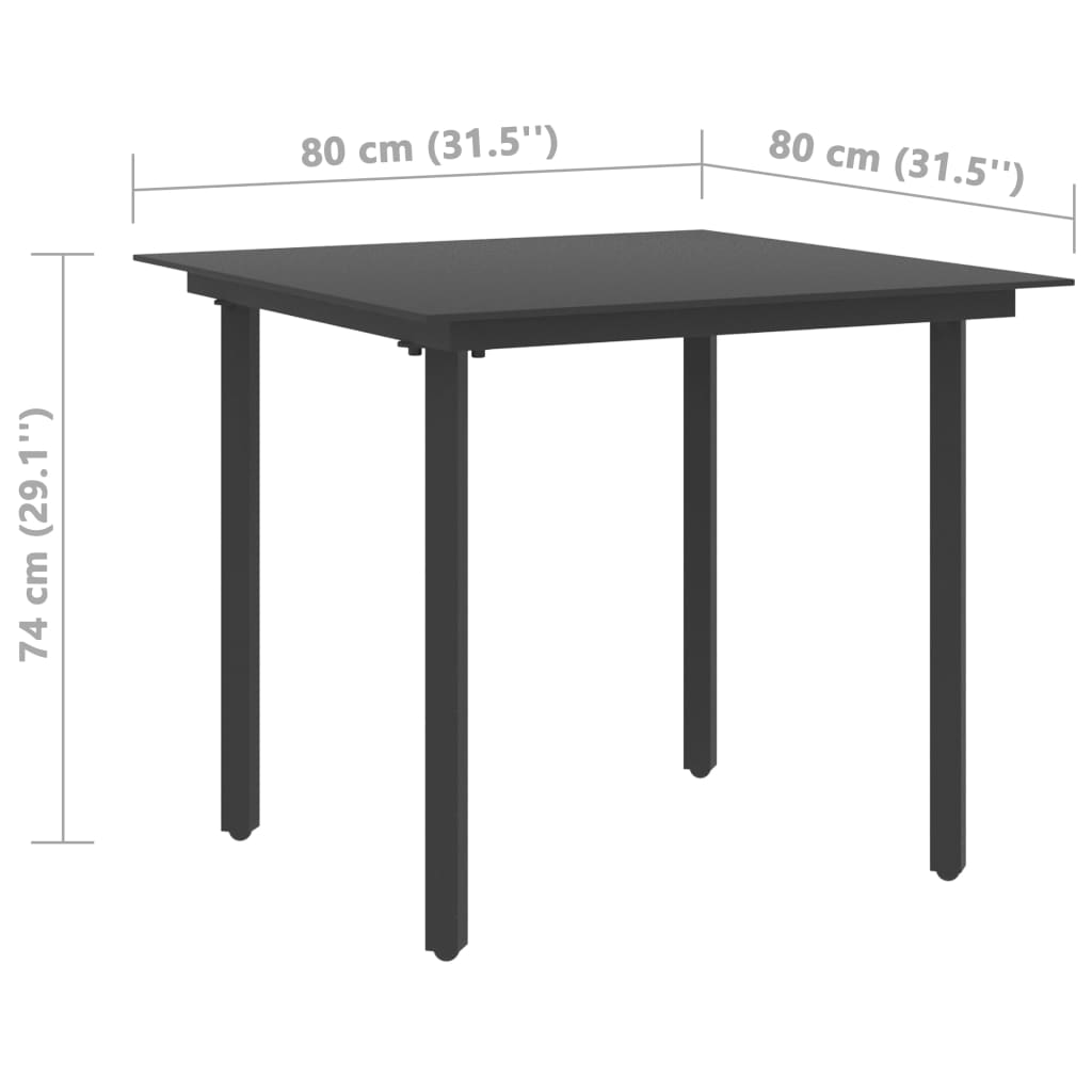 Set da Pranzo da Giardino 5 pz in Rattan PVC Nero 3060131