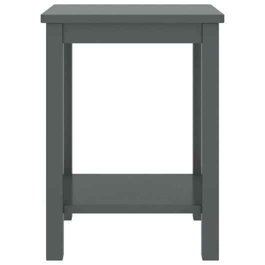 Comodino Grigio Scuro 35x30x47 cm in Legno Massello di Pino