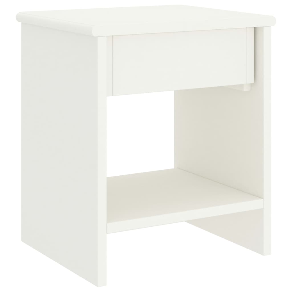 Comodini 2pz Bianco 35x30x40 cm Pino Massello 322228