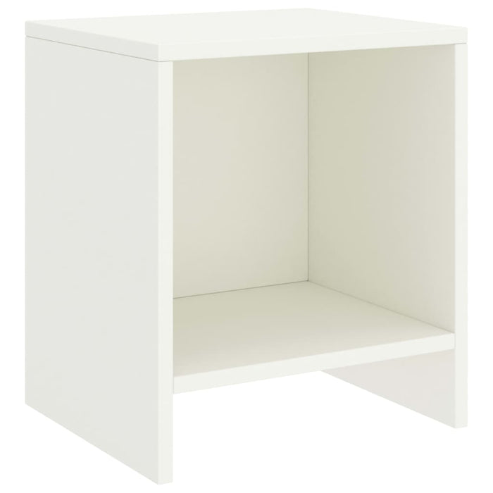 Comodino Bianco 35x30x40 cm in Legno Massello di Pino 322234