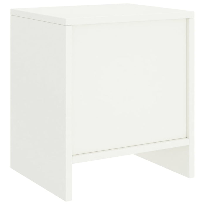 Comodino Bianco 35x30x40 cm in Legno Massello di Pino 322234