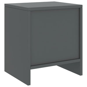 Comodino Grigio Scuro 35x30x40 cm in Legno Massello di Pino 322238