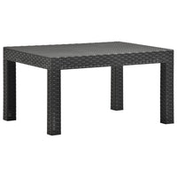 Tavolo da Giardino Antracite 58x58x41 cm in Rattan PP cod mxl 34429