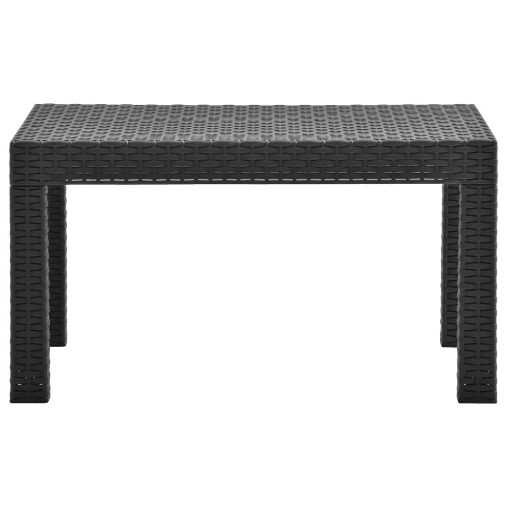 Tavolo da Giardino Antracite 58x58x41 cm in Rattan PP cod mxl 34429