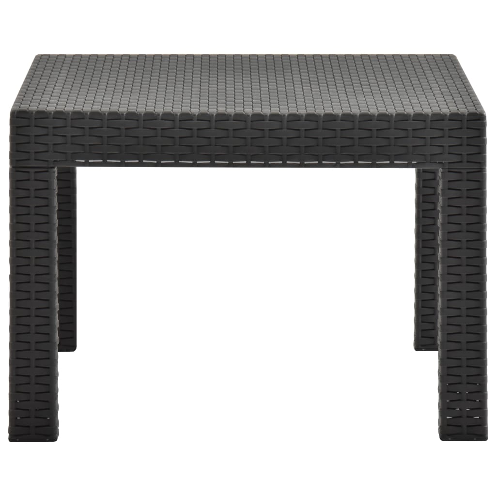 Tavolo da Giardino Antracite 58x58x41 cm in Rattan PP cod mxl 34429