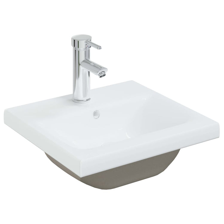 Lavabo da Incasso con Rubinetto 42x39x18 cm in Ceramica Bianco cod mxl 52786