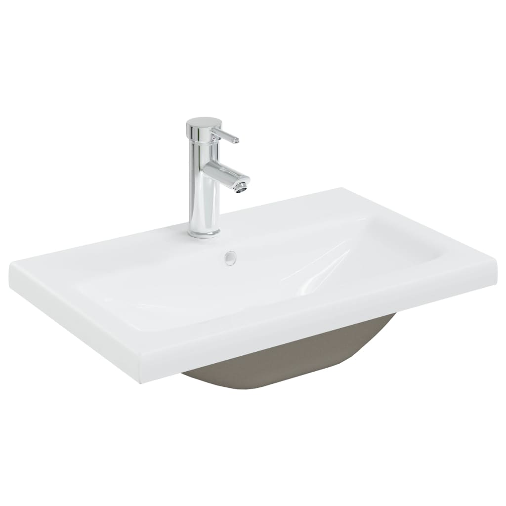 Lavabo da Incasso con Rubinetto 61x39x18 cm in Ceramica Bianco cod mxl 54263