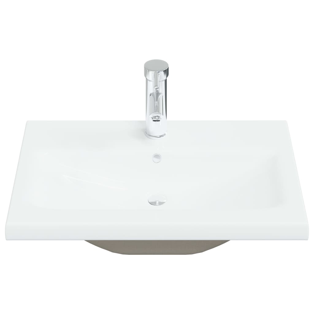 Lavabo da Incasso con Rubinetto 61x39x18 cm in Ceramica Bianco cod mxl 54263