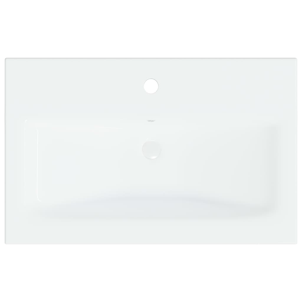 Lavabo da Incasso con Rubinetto 61x39x18 cm in Ceramica Bianco cod mxl 54263