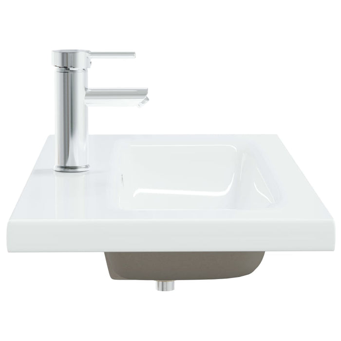 Lavabo da Incasso con Rubinetto 81x39x18 cm in Ceramica Bianco 148625