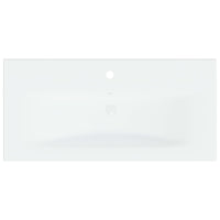 Lavabo da Incasso con Rubinetto 81x39x18 cm in Ceramica Bianco 148625