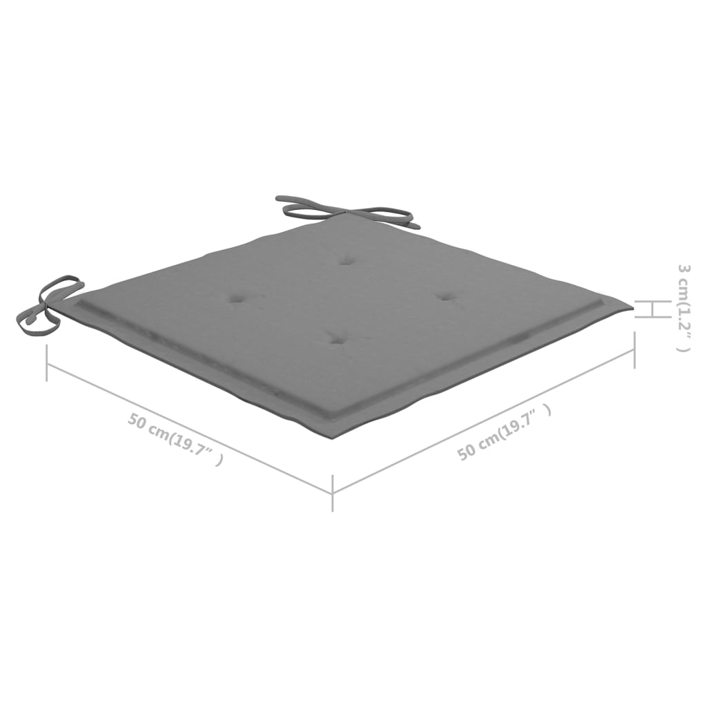 Sedie da Pranzo da Giardino con Cuscini 3 pz Massello di Acacia 3060784