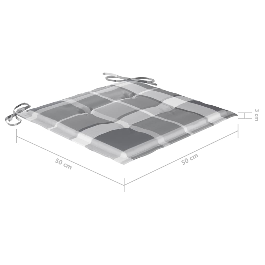 Sedie da Pranzo da Giardino con Cuscini 3 pz Massello di Acacia cod mxl 7076