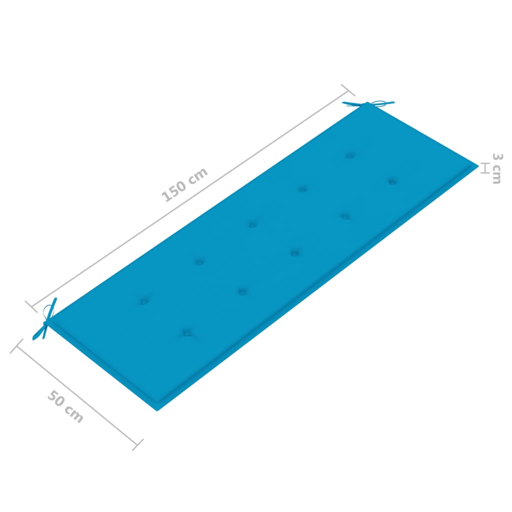 Panca da Giardino 3 Posti con Cuscino 150cm Grigia in Eucalipto 3061054