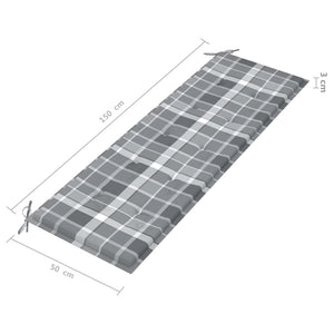 Panca da Giardino 3 Posti con Cuscino 150cm Grigia in Eucalipto 3061064