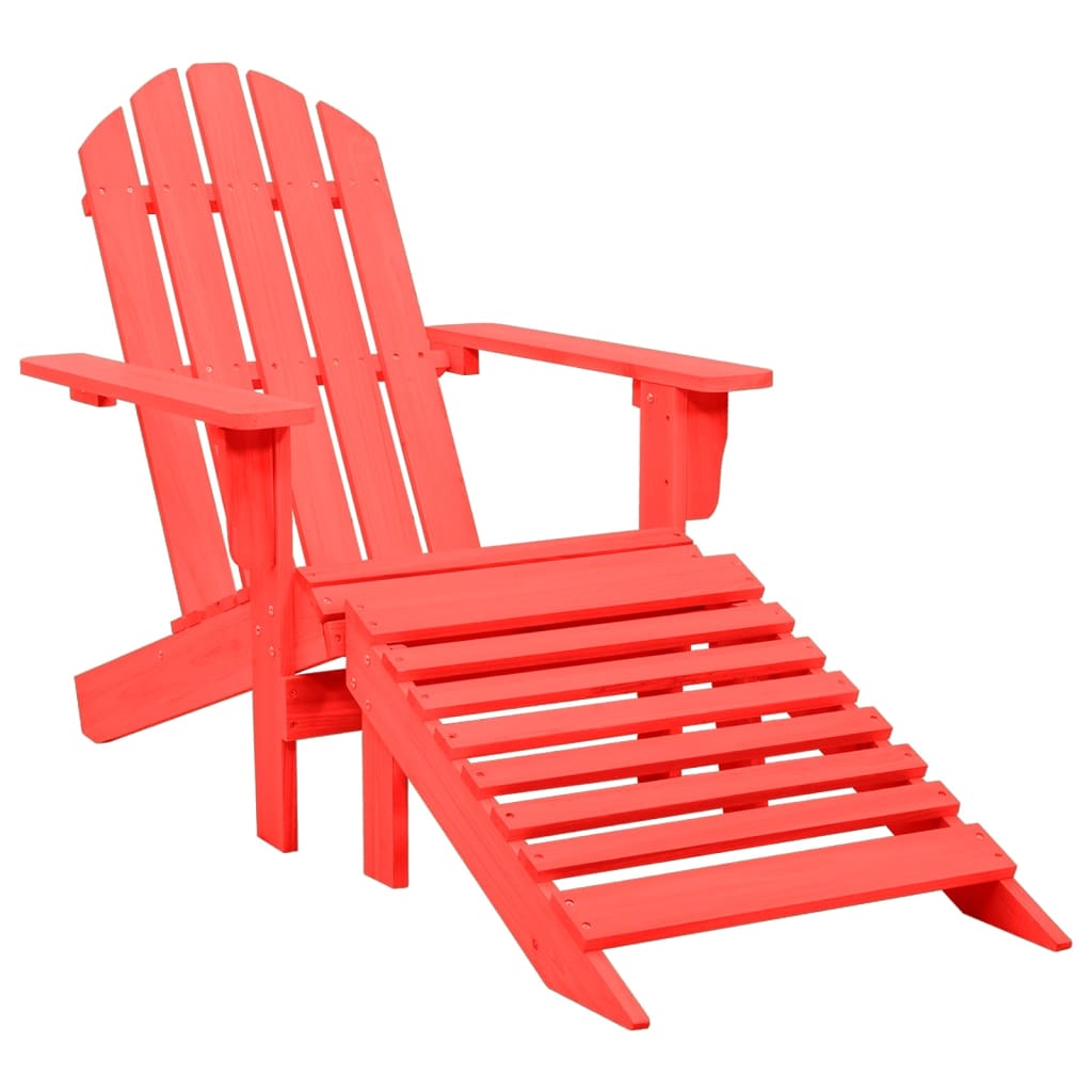 Sedia Giardino Adirondack con Ottomana Massello di Abete Rossa 315863