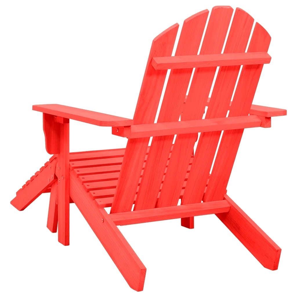 Sedia Giardino Adirondack con Ottomana Massello di Abete Rossa 315863