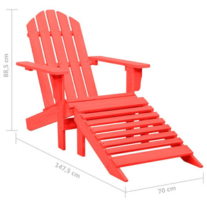 Sedia Giardino Adirondack con Ottomana Massello di Abete Rossa 315863