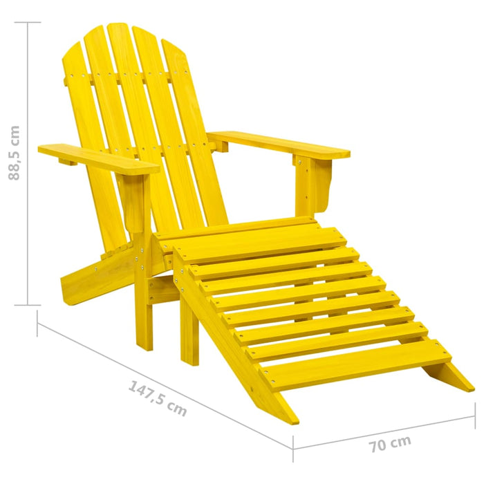 Sedia Giardino Adirondack con Ottomana Massello di Abete Gialla 315864