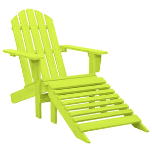 Sedia Giardino Adirondack con Ottomana Massello di Abete Verde 315866