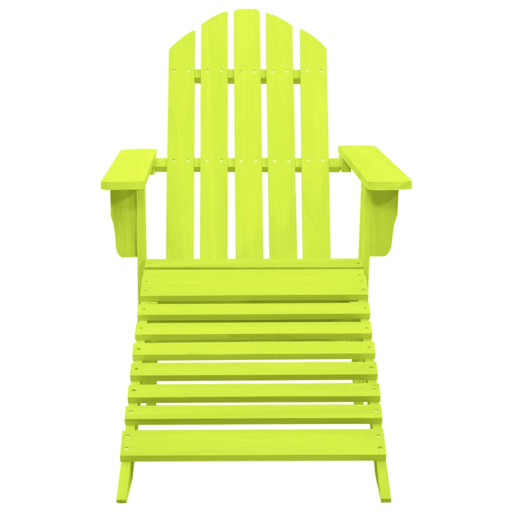 Sedia Giardino Adirondack con Ottomana Massello di Abete Verde 315866