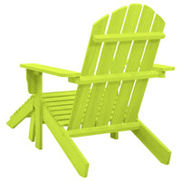 Sedia Giardino Adirondack con Ottomana Massello di Abete Verde 315866