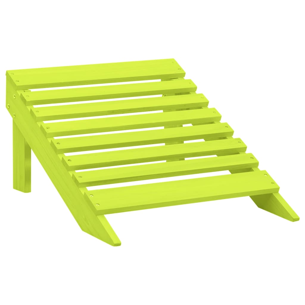 Sedia Giardino Adirondack con Ottomana Massello di Abete Verde 315866