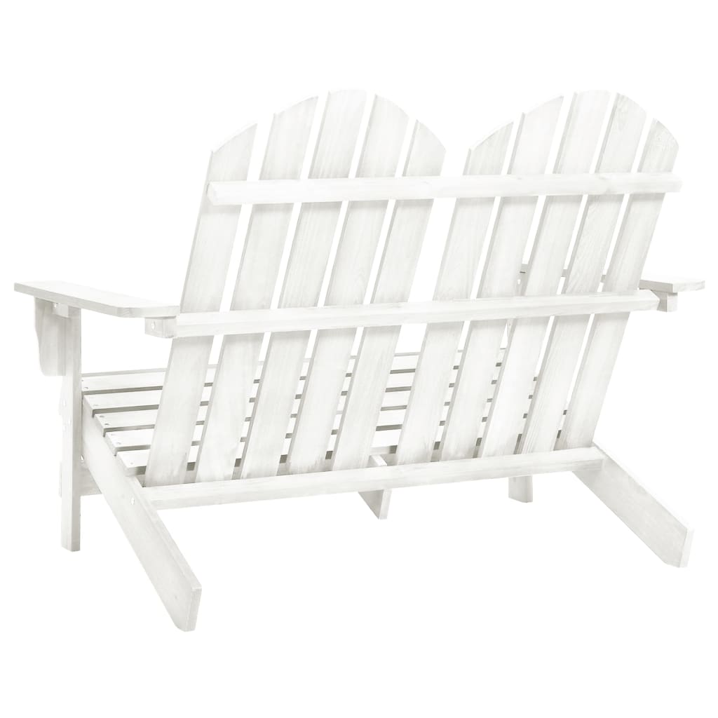 Sedia 2 Posti da Giardino Adirondack in Abete Massello Bianco cod mxl 16537