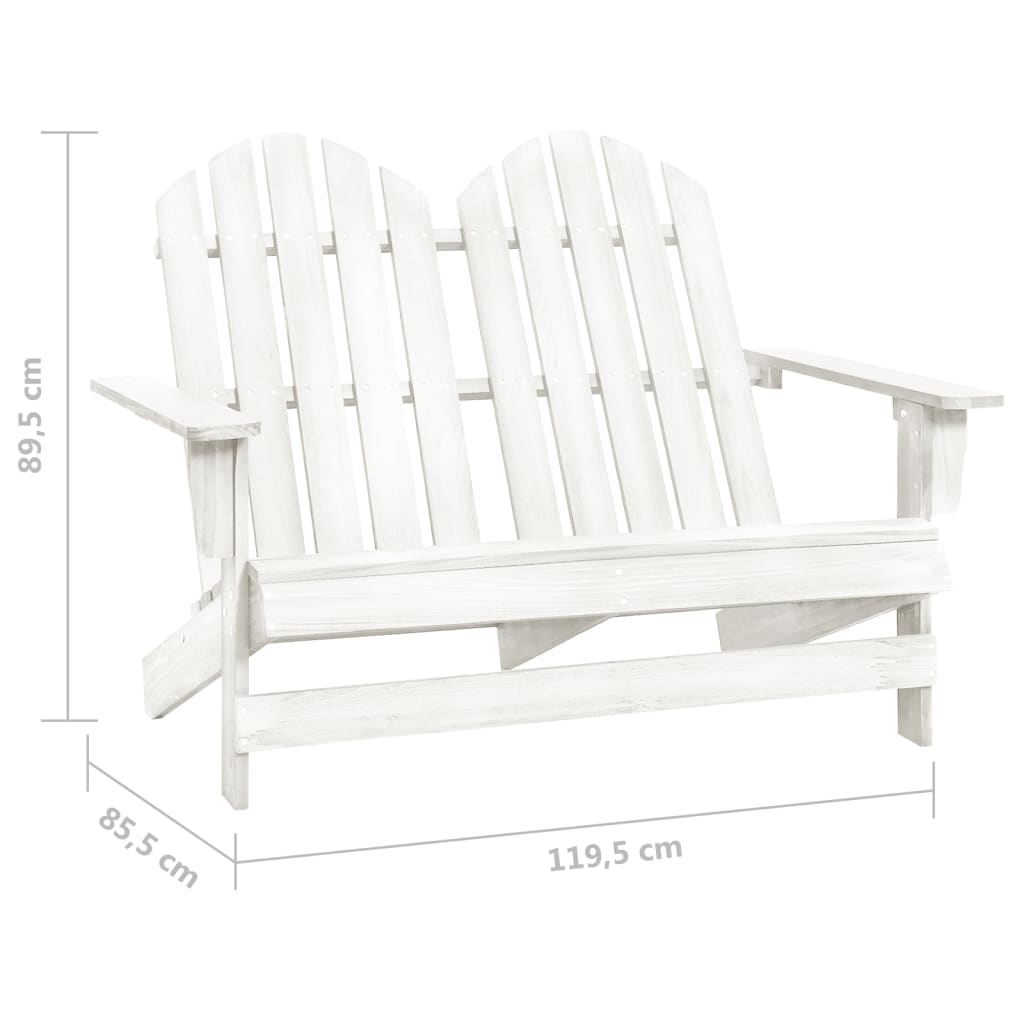 Sedia 2 Posti da Giardino Adirondack in Abete Massello Bianco cod mxl 16537