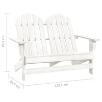 Sedia 2 Posti da Giardino Adirondack in Abete Massello Bianco cod mxl 16537