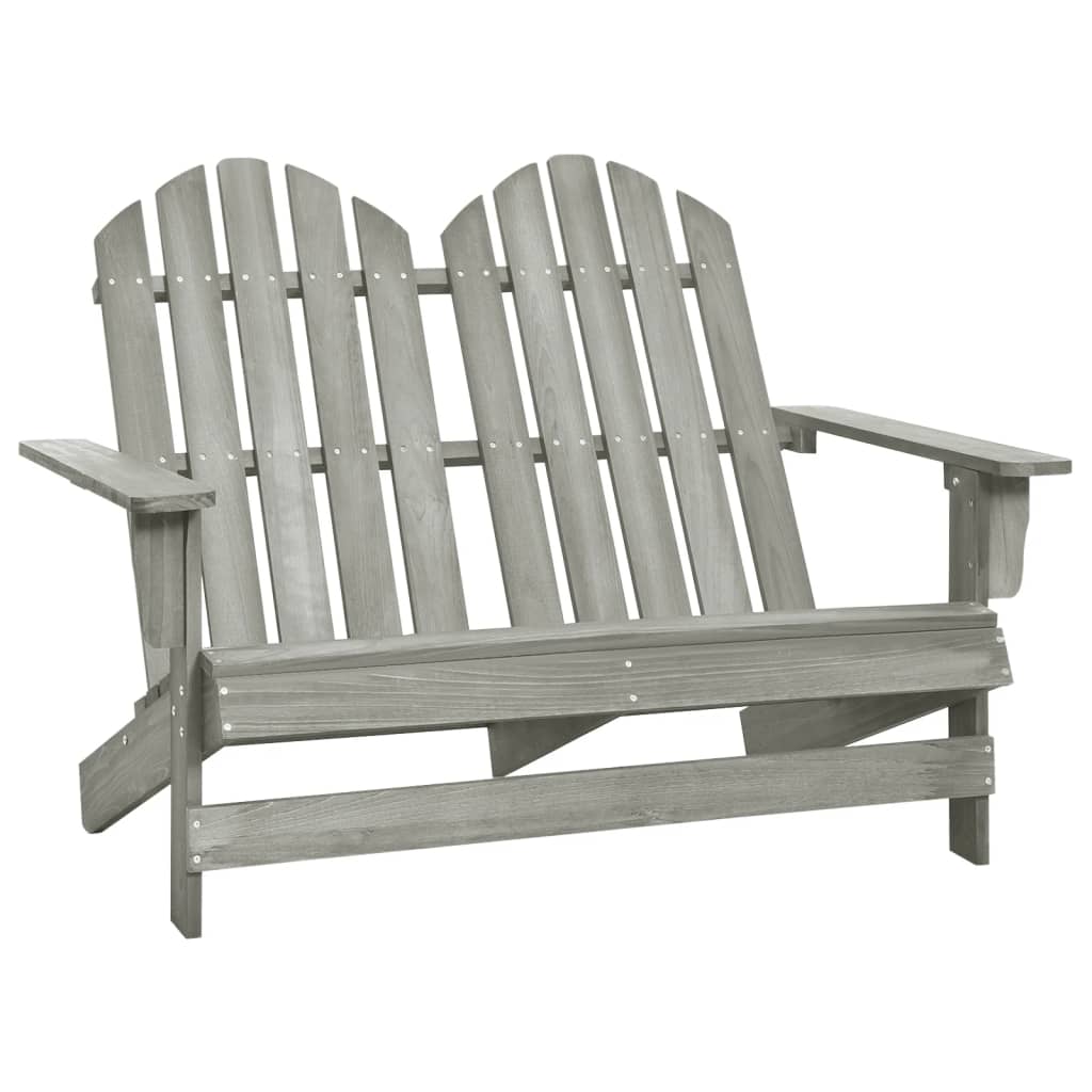 Sedia 2 Posti da Giardino Adirondack in Abete Massello Grigio cod mxl 5567