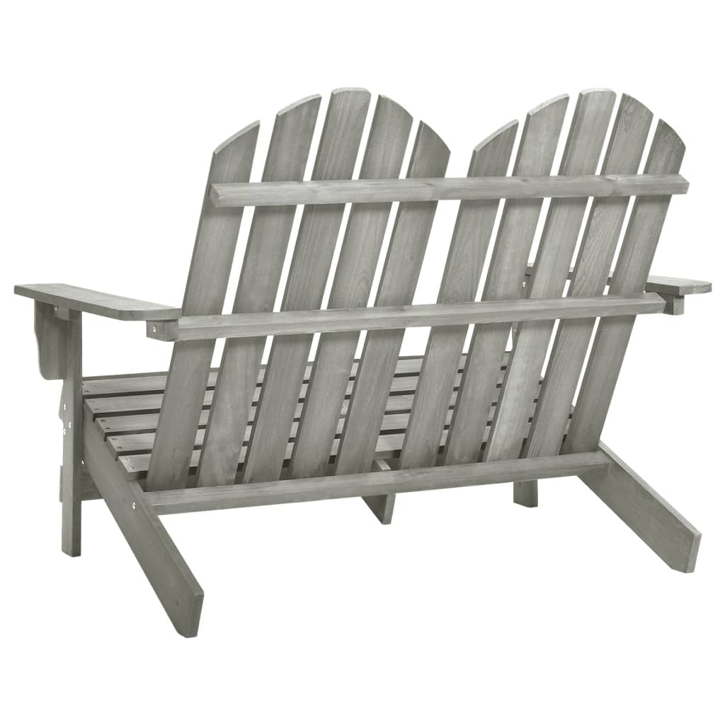 Sedia 2 Posti da Giardino Adirondack in Abete Massello Grigio cod mxl 5567