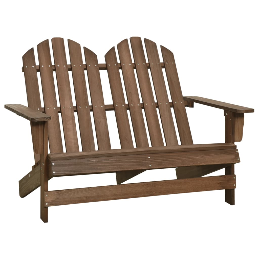 Sedia 2 Posti da Giardino Adirondack in Abete Massello Marrone