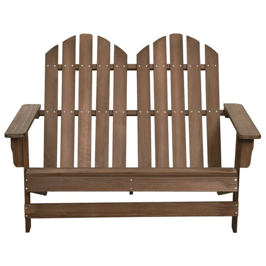 Sedia 2 Posti da Giardino Adirondack in Abete Massello Marrone