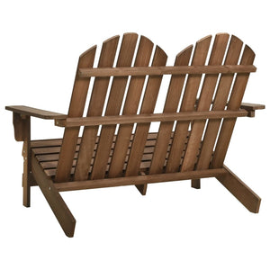 Sedia 2 Posti da Giardino Adirondack in Abete Massello Marrone