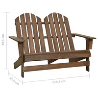 Sedia 2 Posti da Giardino Adirondack in Abete Massello Marrone