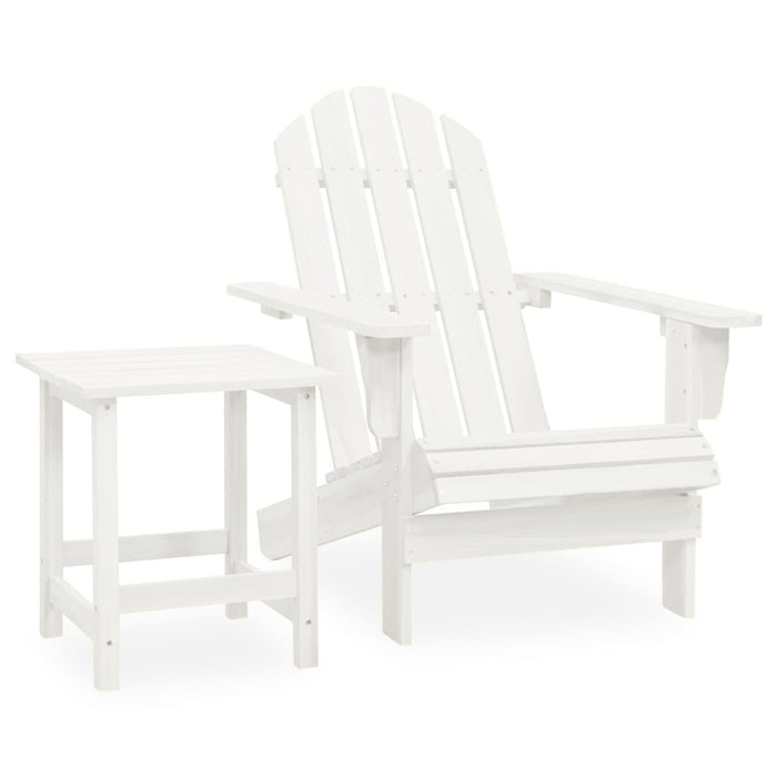 Sedia Adirondack da Giardino con Tavolo Abete Massello Bianco cod mxl 44937