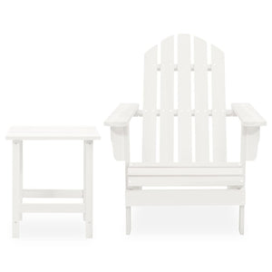 Sedia Adirondack da Giardino con Tavolo Abete Massello Bianco cod mxl 44937