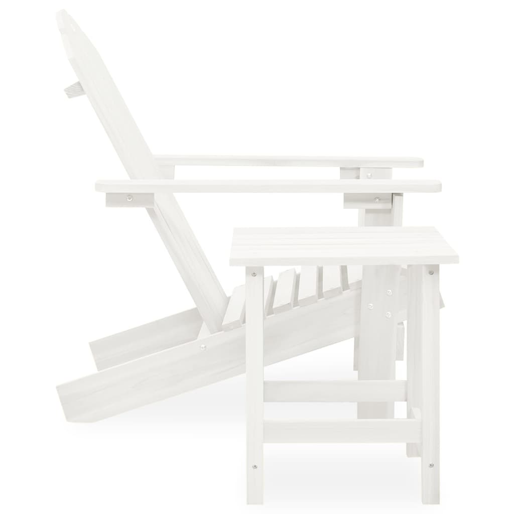 Sedia Adirondack da Giardino con Tavolo Abete Massello Bianco cod mxl 44937