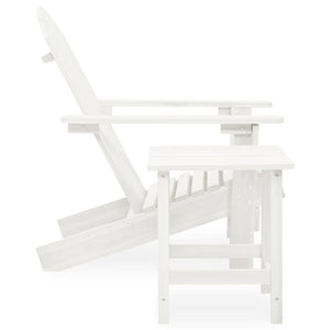 Sedia Adirondack da Giardino con Tavolo Abete Massello Bianco cod mxl 44937