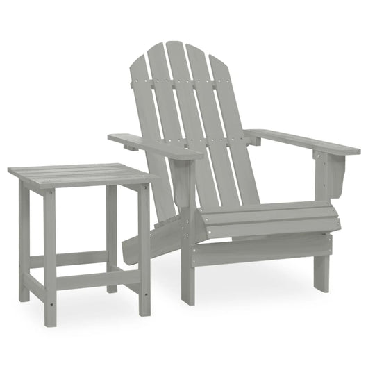 Sedia da Giardino Adirondack con Tavolino Legno Abete Grigio