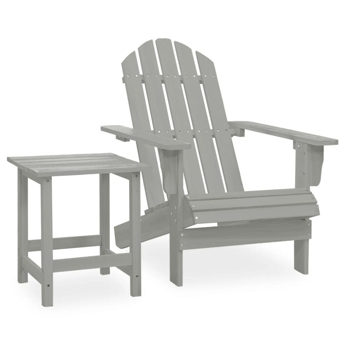 Sedia da Giardino Adirondack con Tavolino Legno Abete Grigio 315920