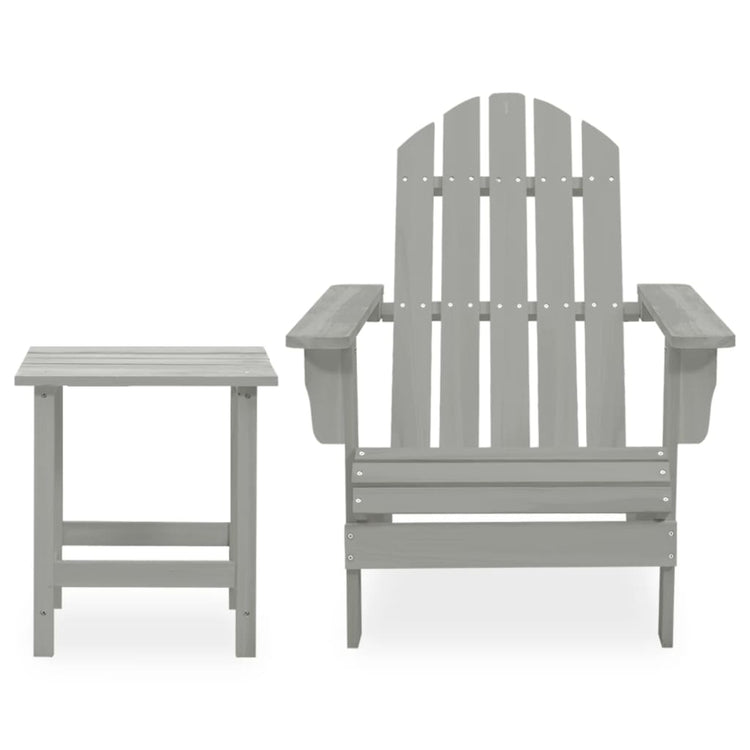 Sedia da Giardino Adirondack con Tavolino Legno Abete Grigio