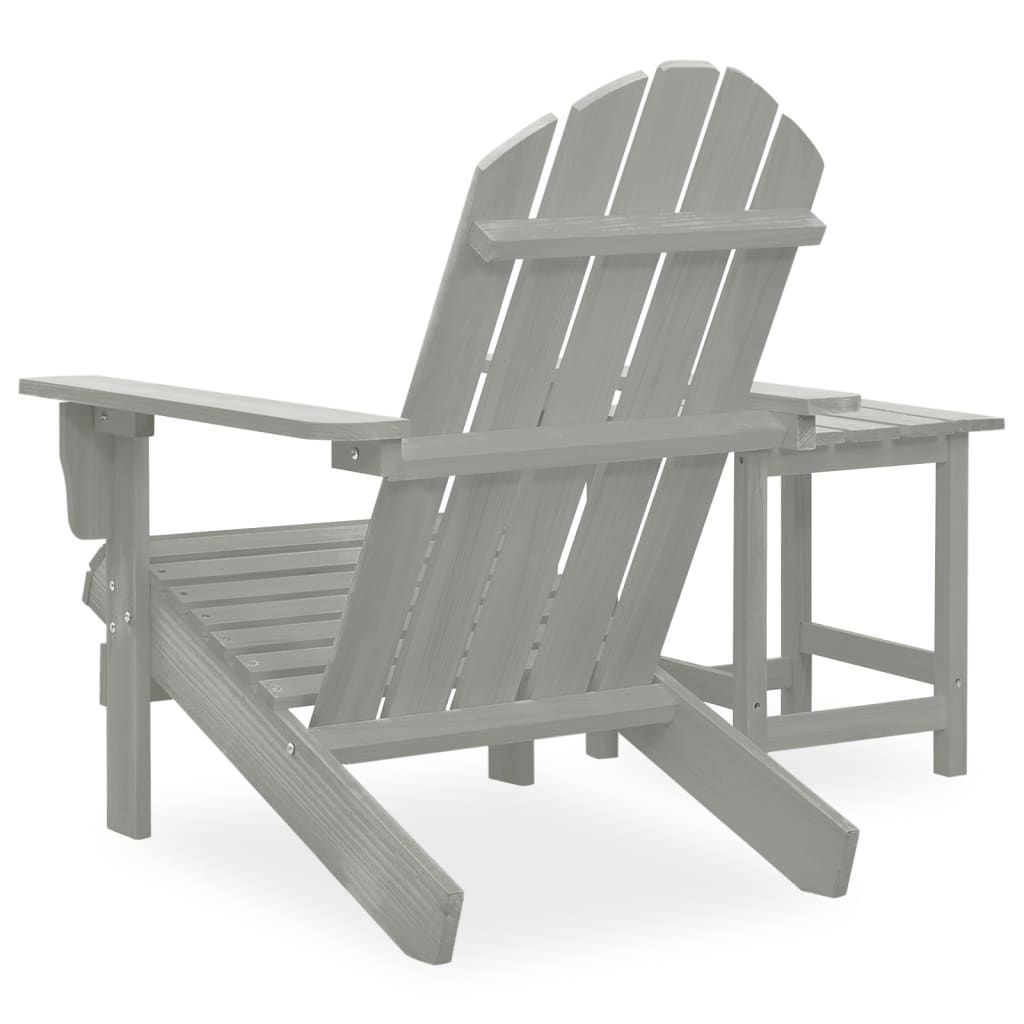 Sedia da Giardino Adirondack con Tavolino Legno Abete Grigio