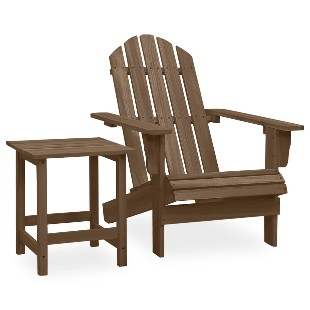 Sedia Adirondack con Tavolo Abete Massello Marrone cod mxl 41832