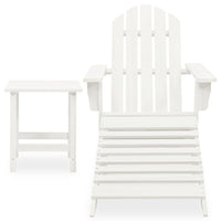 Sedia Adirondack con Ottomana e Tavolo in Abete Massello Bianco cod mxl 42721