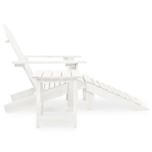 Sedia Adirondack con Ottomana e Tavolo in Abete Massello Bianco cod mxl 42721